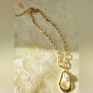 Camila Coelho Gold and White Necklace Classic Chain Design